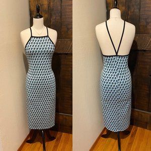 Zara retro pattern knit midi dress - M